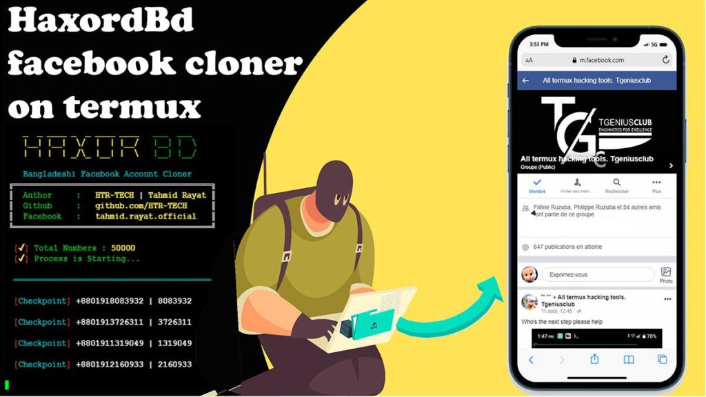 haxordBd facebook termux cloning