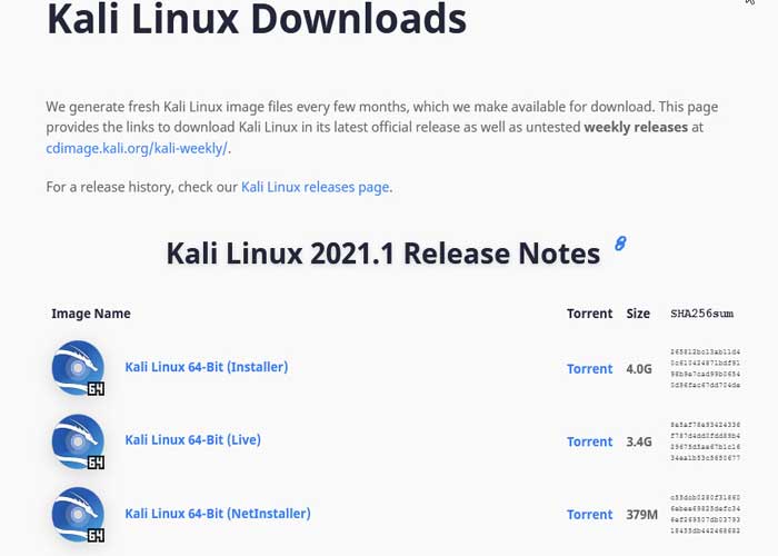 kali linux download