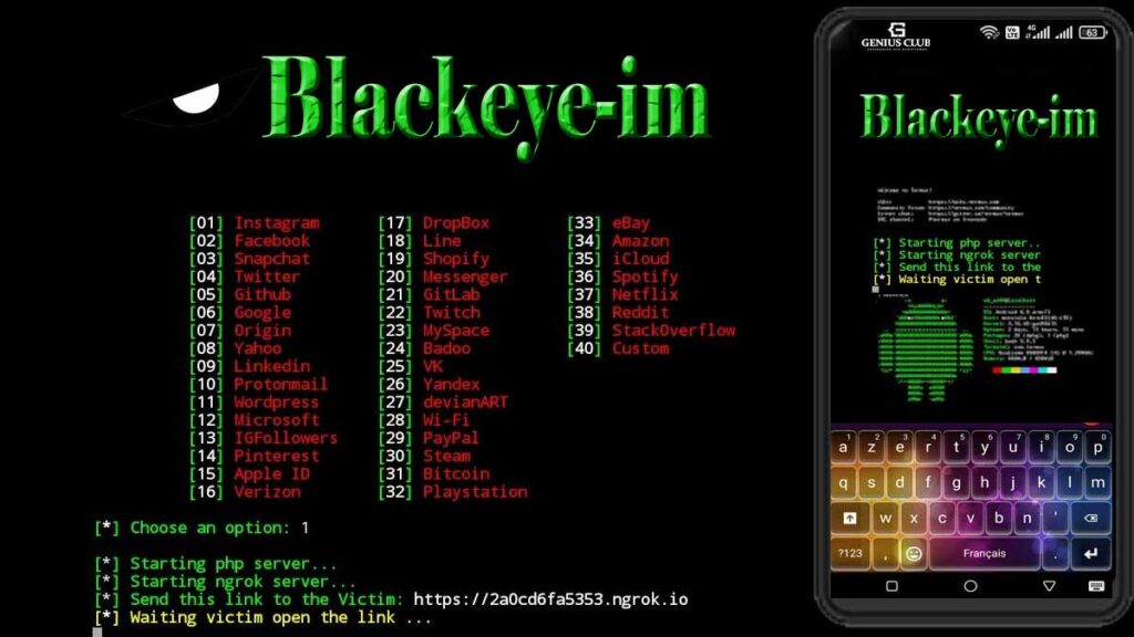 blackeye best termux hacking tool for phishing