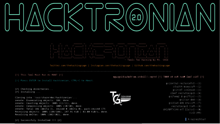 hacktronian all in one termux tool