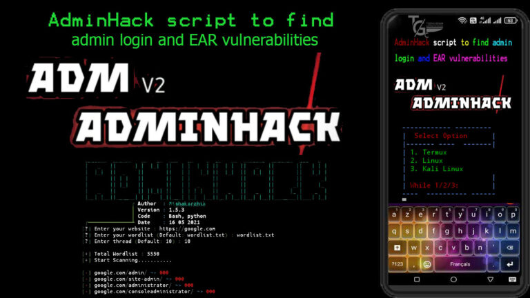 Adminhack script to find admin login